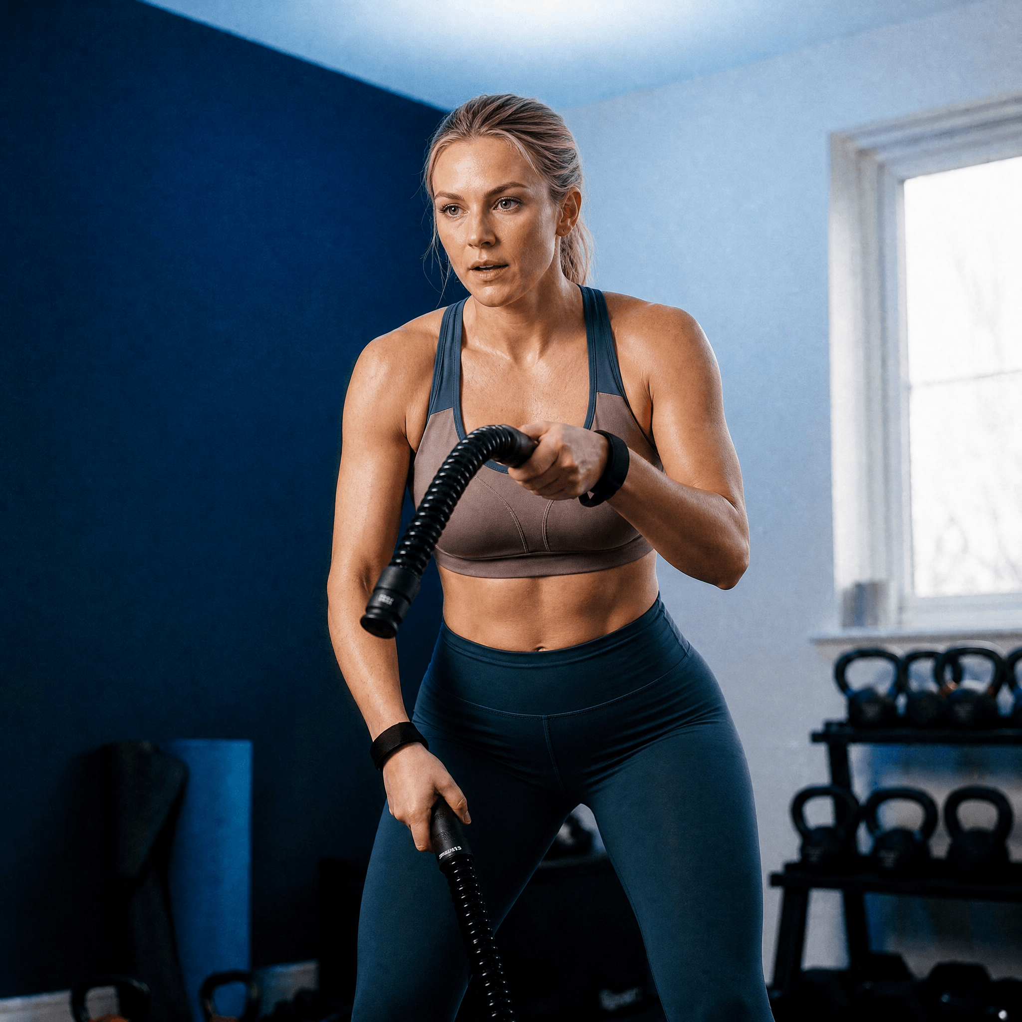Stimmungsfoto Frau bei einer Sportübung