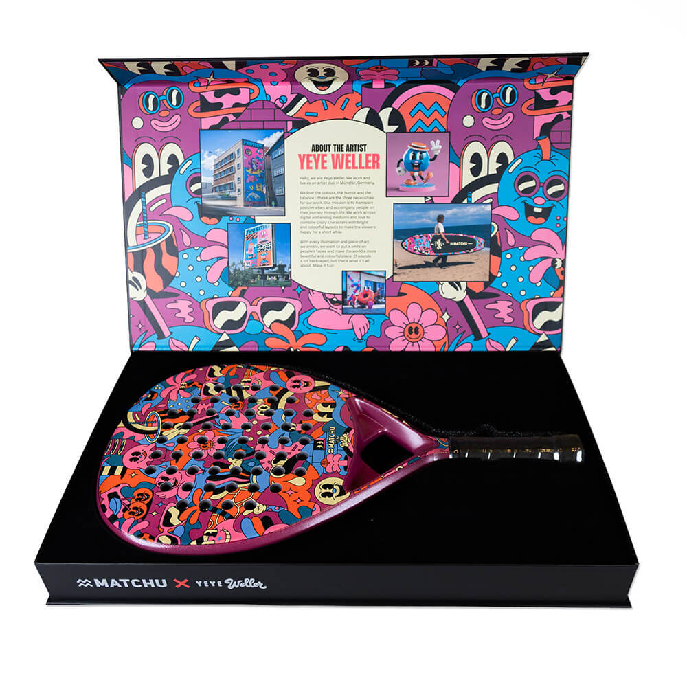 3K-Carbon-Padel-Schläger „Druppel“ inklusive Brand-Story-Box – MATCHU x YEYE WELLER